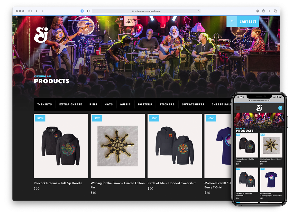 String Cheese Incident Ecommerce by Press Press Merch Shops